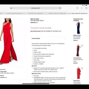 Betsy & Adam Red Gown - Size 10